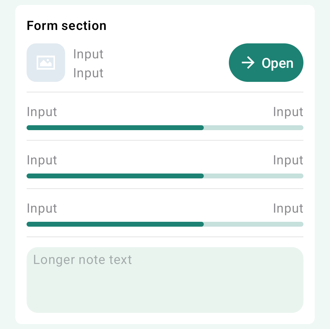 Form section row rendered on Android