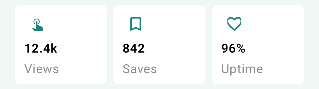 Statistic grid row rendered on Android